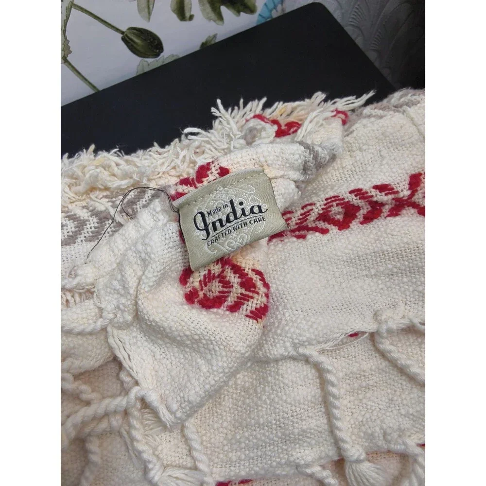 cotton Fringe throw made in India